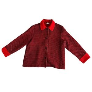 Monterey Bay Vintage Red Wool Blend Collared Red Jacket -